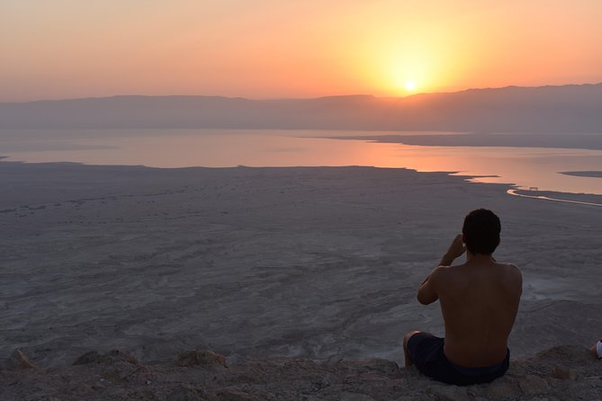 Masada Sunrise Ein Gedi and Dead Sea Tour from Jerusalem - Floating at a private Dead Sea beach