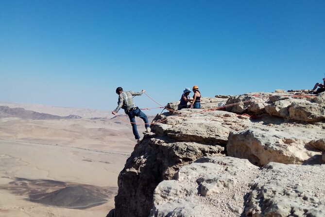 Rappelling Down the Ramon Crater Cliff - Why the private format matters